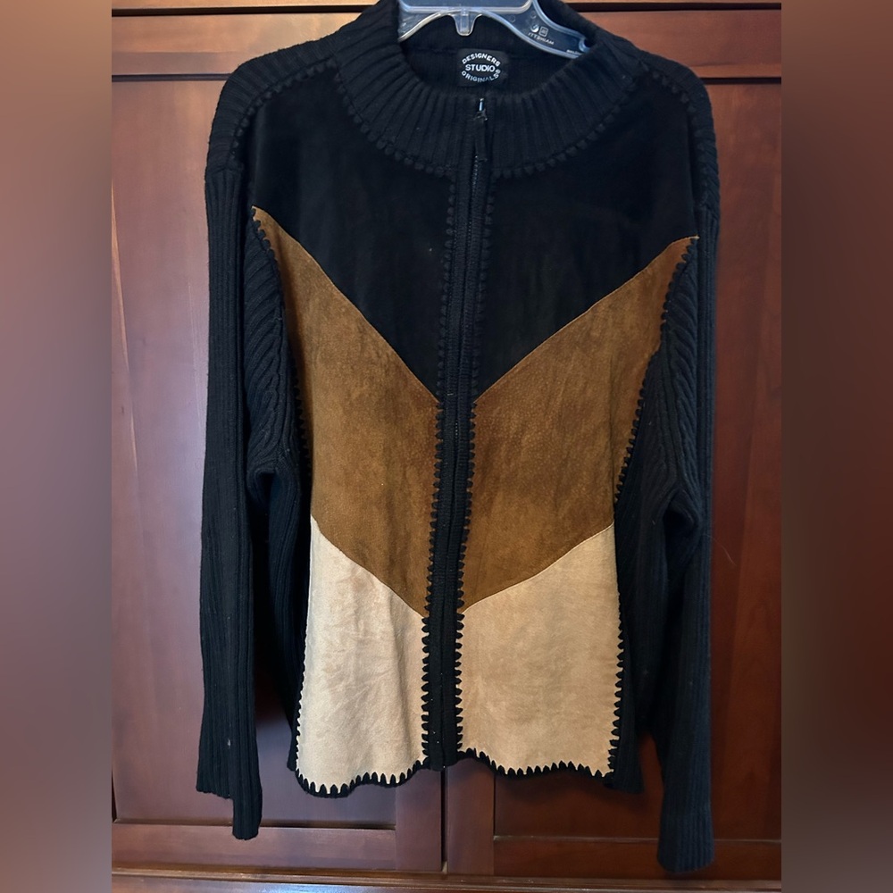 Designers Originals Suede Black and Brown Colorblock Jacket